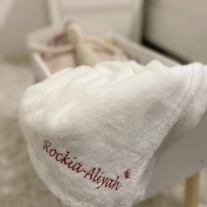 cadeau de naissance plaid blanc pour bébé