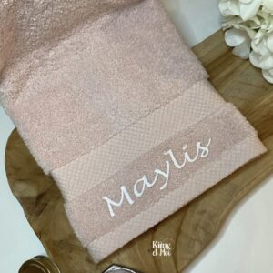 coffret pause douceur - serviette rose personnalisée